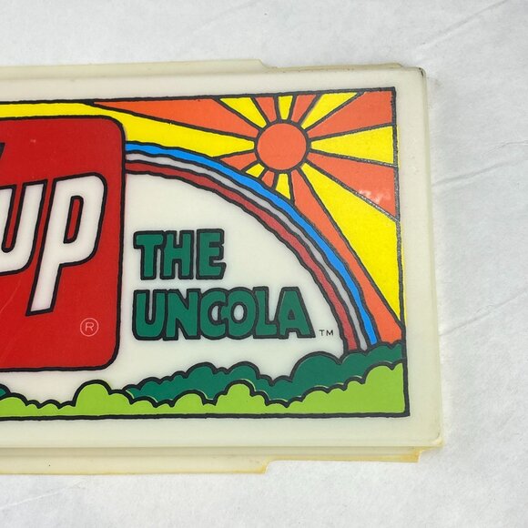 Vintage 7Up Peter Max Inspired Plastic Commercial Display Sign - Picture 8 of 13